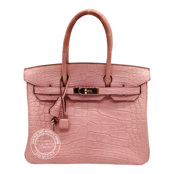 Hermès Birkin 30cm Bubblegum Pink Matte Alligator PHW - Preloved