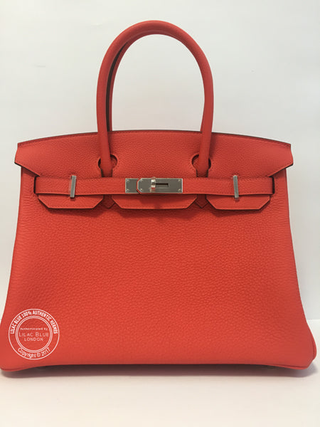 Hermes Birkin 30cm Capucine Togo PHW
