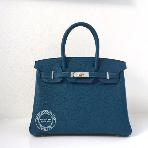 Hermes Birkin 30cm Bleu Colvert Togo PHW
