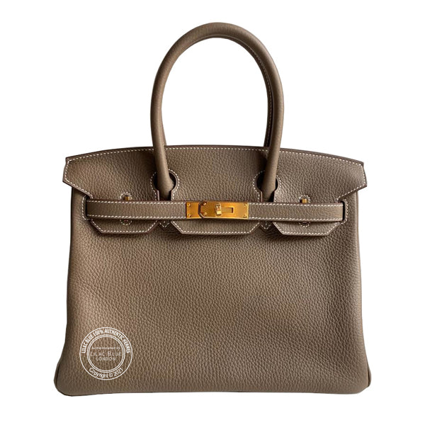 Hermès Birkin 30cm Etoupe Clemence GHW
