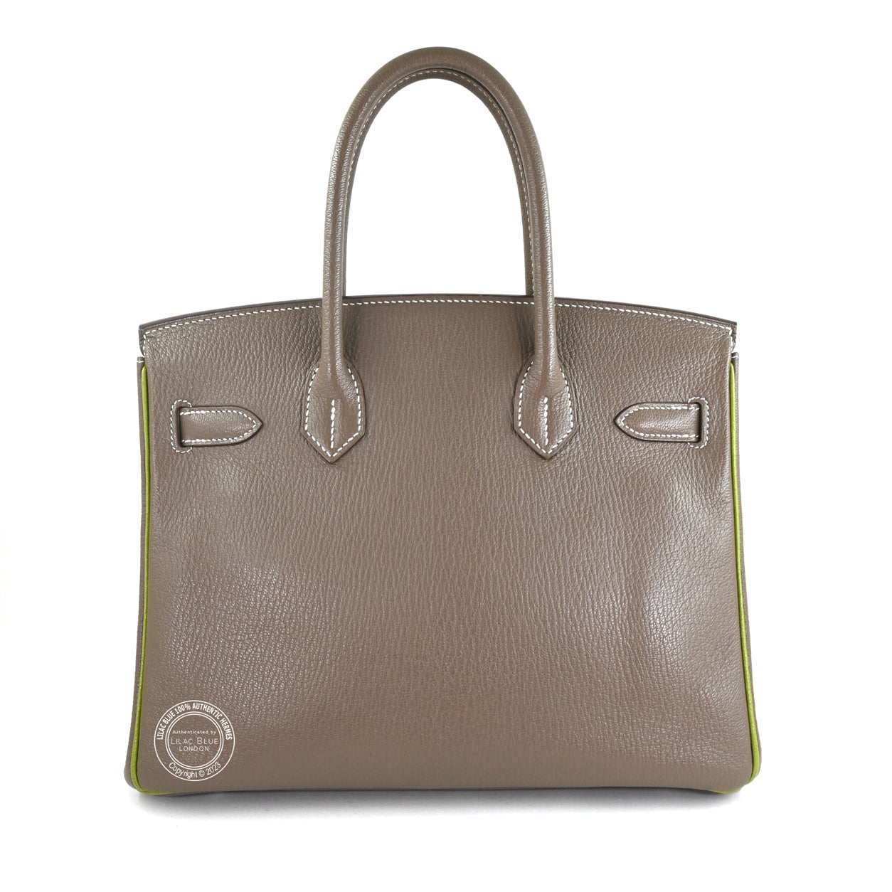 Hermes Birkin 30cm Etoupe/Vert Anis HSS Chevre BPHW - Preloved