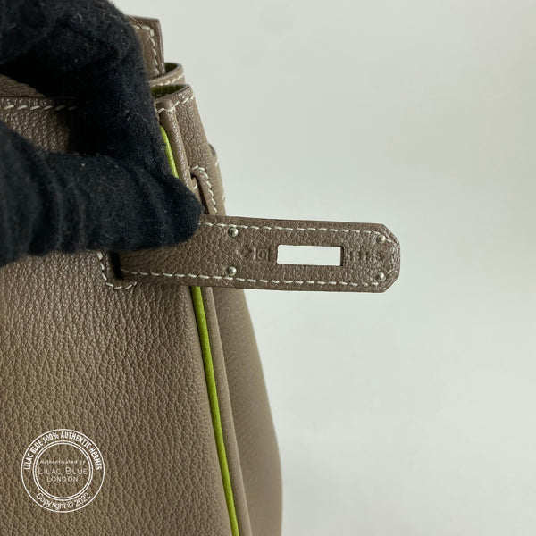 Hermes Birkin 30cm Etoupe/Vert Anis HSS Chevre BPHW - Preloved