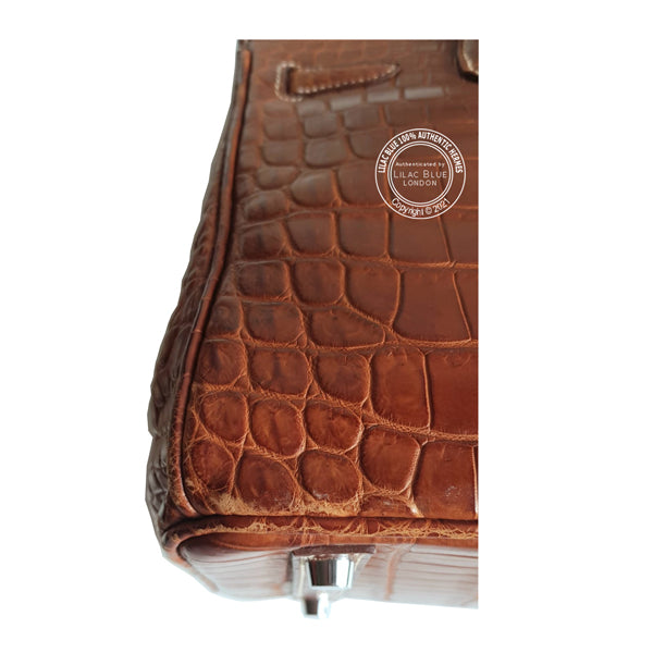 Hermès Birkin 30cm Fauve Matte Croc PHW - Preloved