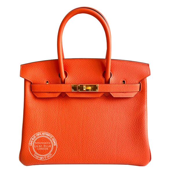 Hermes Birkin 30cm Feu Clemence GHW