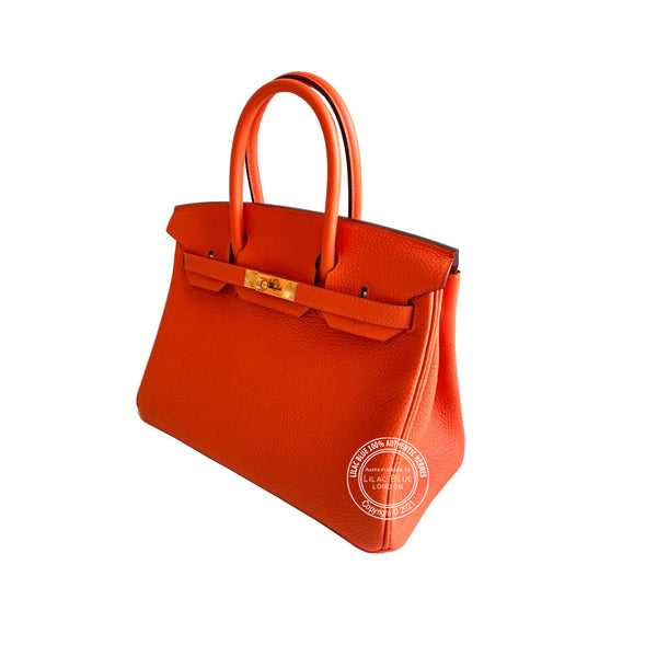 Hermes Birkin 30cm Feu Clemence GHW