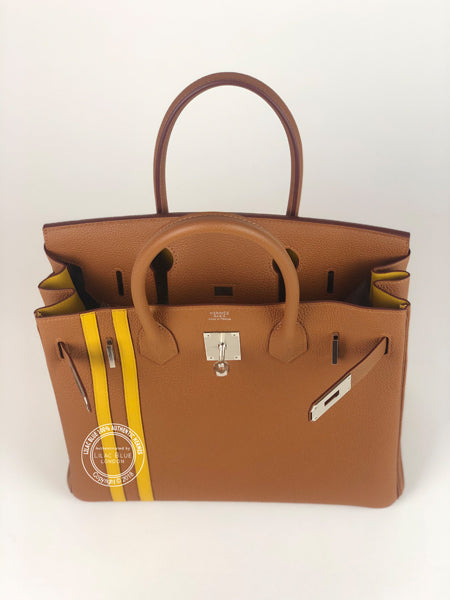 Hermès Birkin 30cm Gold/Jaune Ambre Officier Togo/Swift PHW