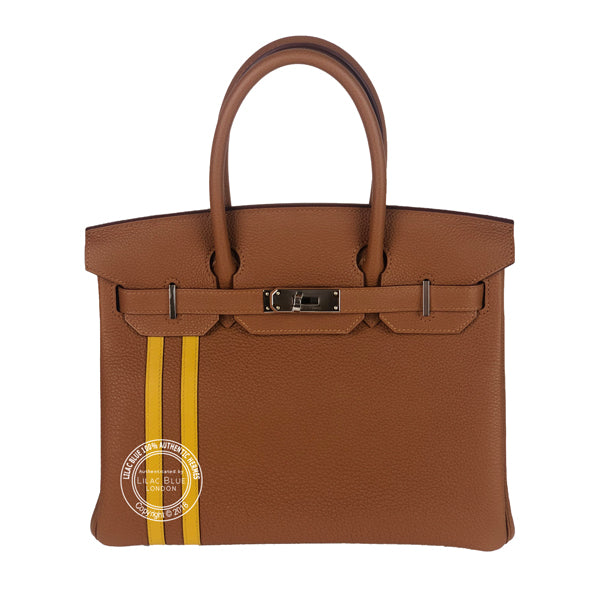 Hermès Birkin 30cm Gold/Jaune Ambre Officier Togo/Swift PHW