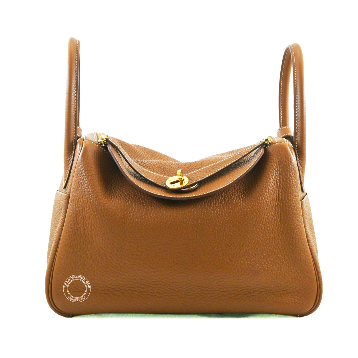 Hermès Lindy 30cm Gold/Rouge Tomate Verso Clemence GHW