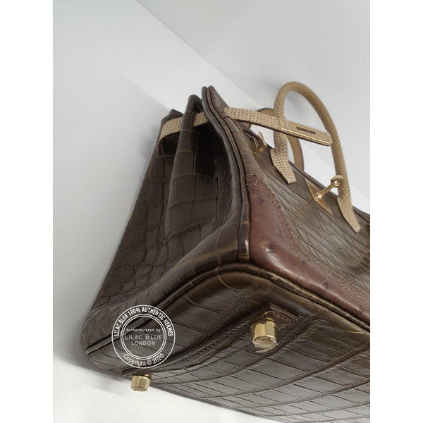 Hermès Birkin 30cm Grand Marriage Ghillies Permabrass - Preloved