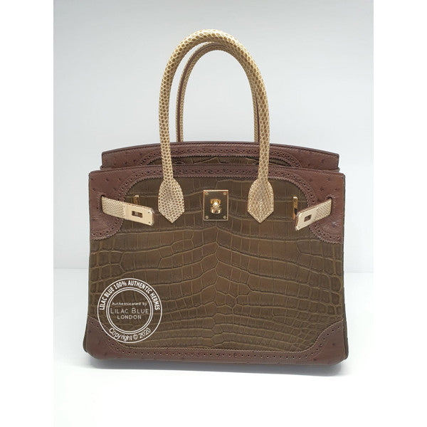 Hermès Birkin 30cm Grand Marriage Ghillies Permabrass - Preloved