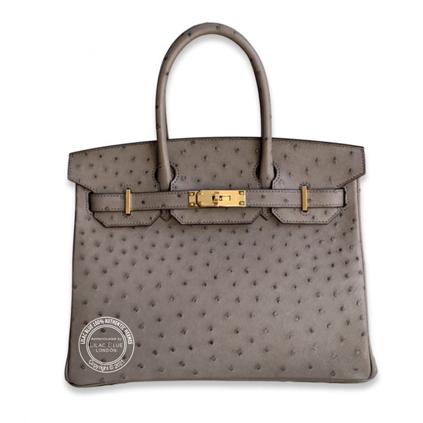 Hermès Birkin 30cm Gris Asphalte Ostrich GHW