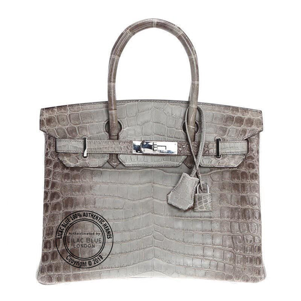 Hermès Birkin 30cm Gris Cendre Himalaya Matte Croc PHW