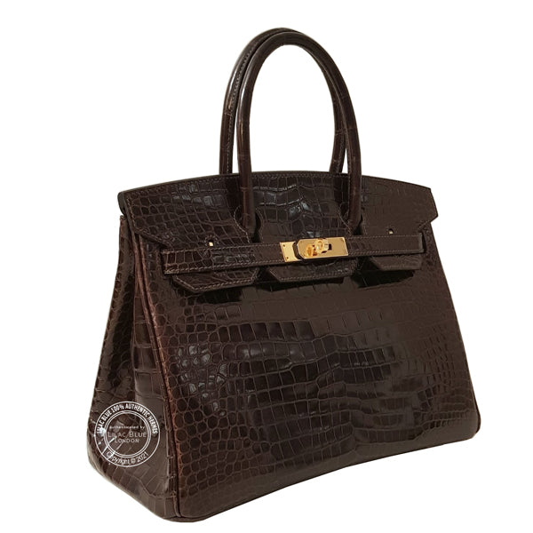 Hermès Birkin 30cm Havane Shiny Croc GHW
