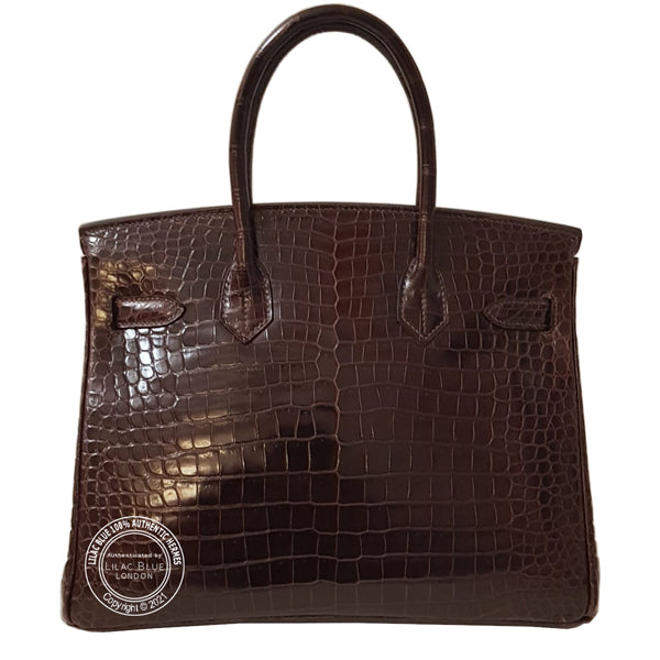 Hermès Birkin 30cm Havane Shiny Croc GHW