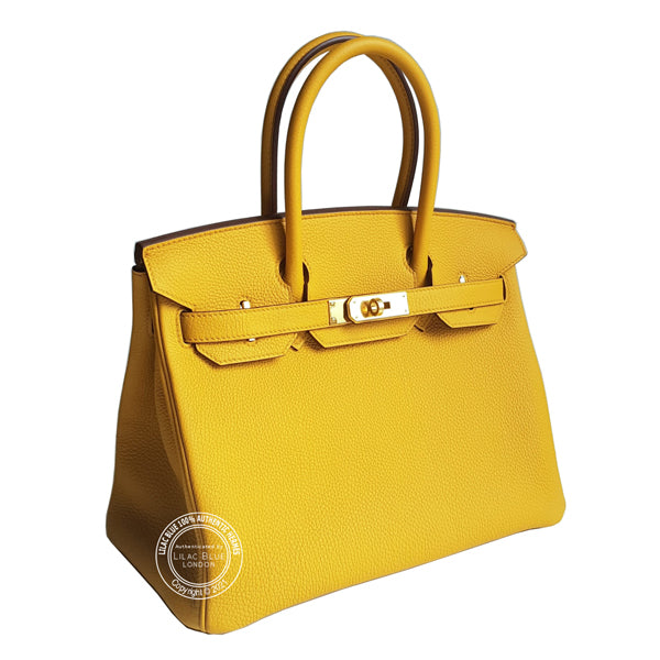 Hermes Birkin 30cm Jaune Ambre Togo GHW