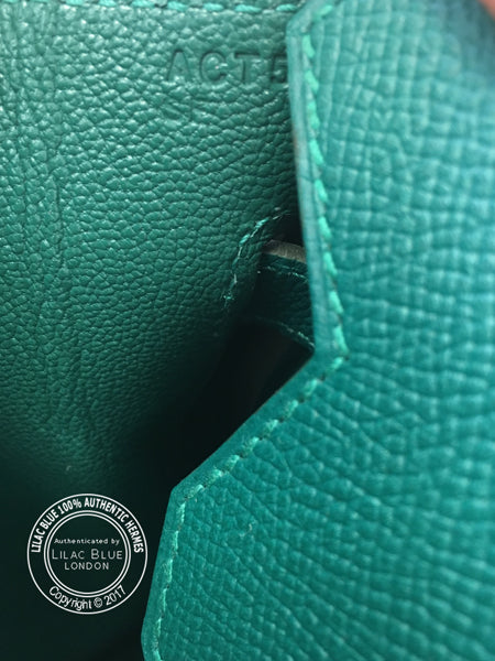 30cm Malachite Birkin. Epsom, Palladium