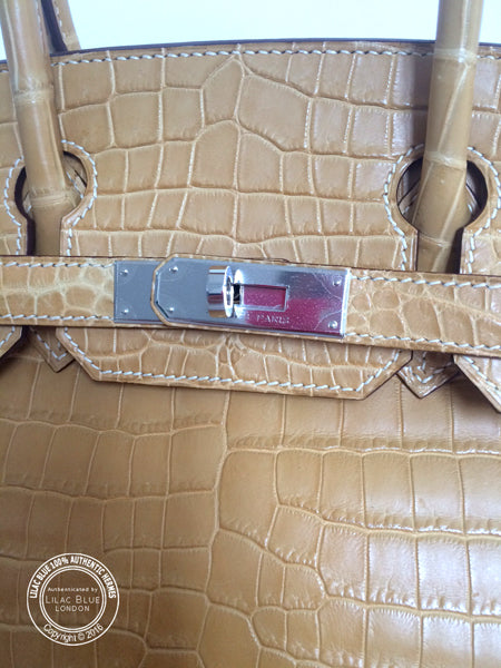 Hermès Birkin 30cm Paille Matte Croc PHW