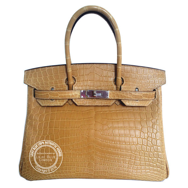 Hermès Birkin 30cm Paille Matte Croc PHW