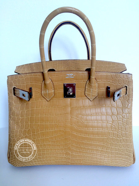 Hermès Birkin 30cm Paille Matte Croc PHW