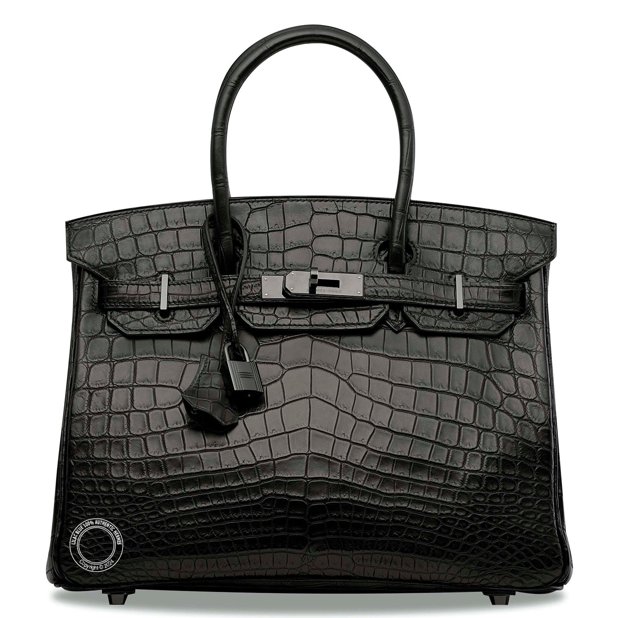 Hermès Birkin 30cm So Black Matte Croc Black