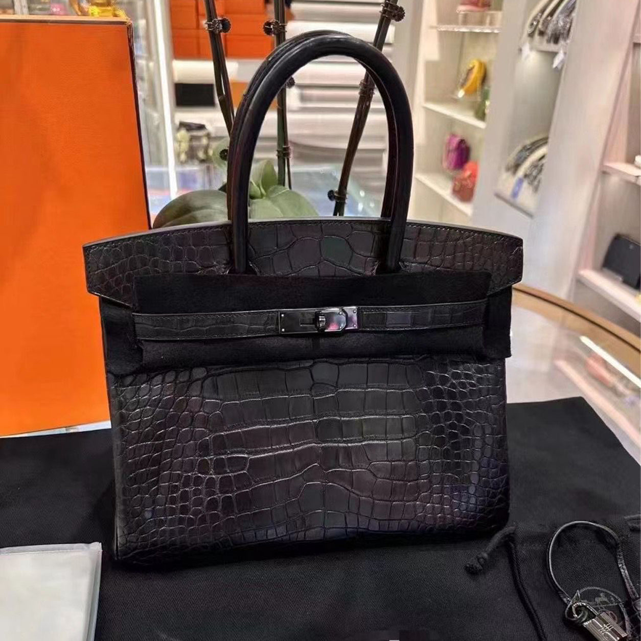 Hermès Birkin 30cm So Black Matte Croc Black