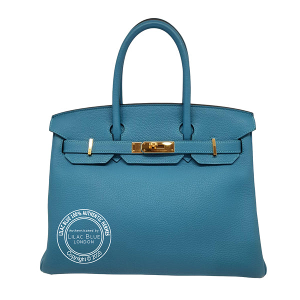Hermès Birkin 30cm Turquoise Togo GHW - Preloved