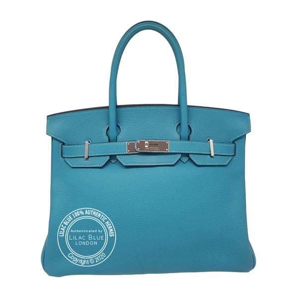 Hermès Birkin 30cm Turquoise Togo PHW - Preloved