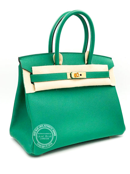 30cm Vert Vertigo Birkin. Epsom, Palladium