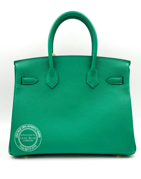 30cm Vert Vertigo Birkin. Epsom, Palladium