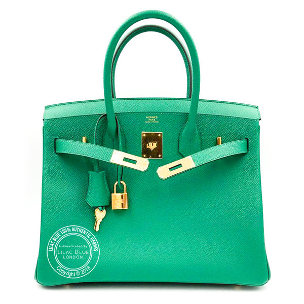 30cm Vert Vertigo Birkin. Epsom, Palladium