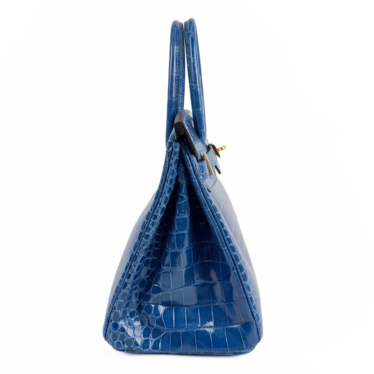 Hermès Birkin 30cm Bleu Zellige/Bleu Encre HSS Shiny Croc GHW