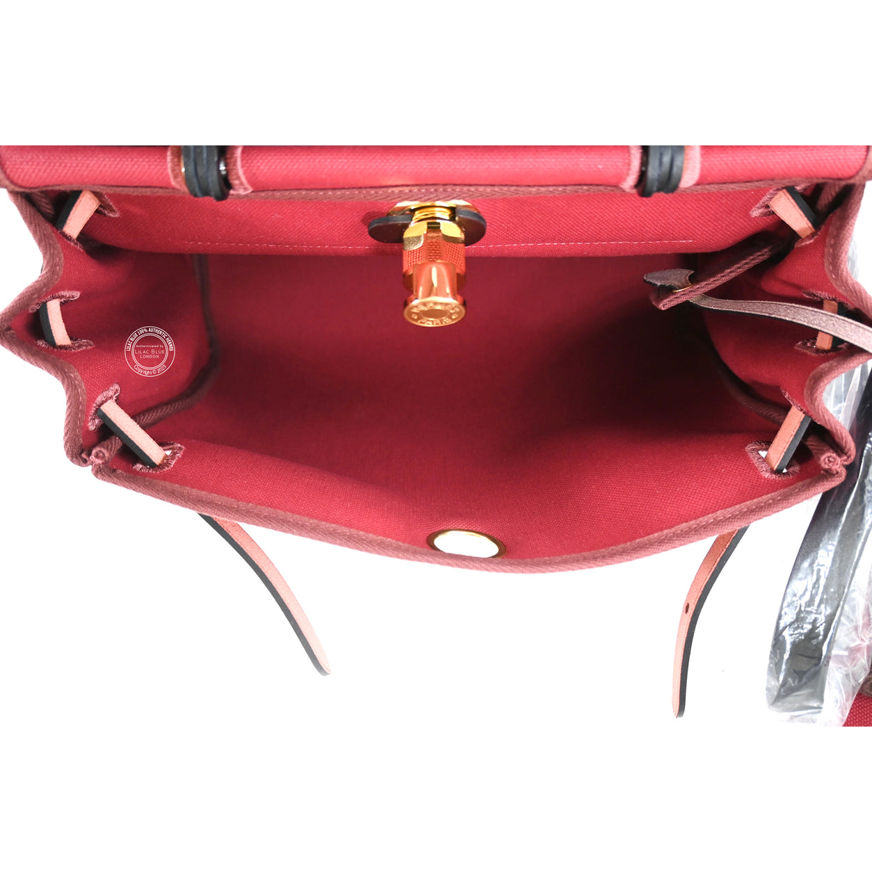 Hermès Herbag 31cm Rouge Grenat/Rouge Sellier Hunter Officier GHW