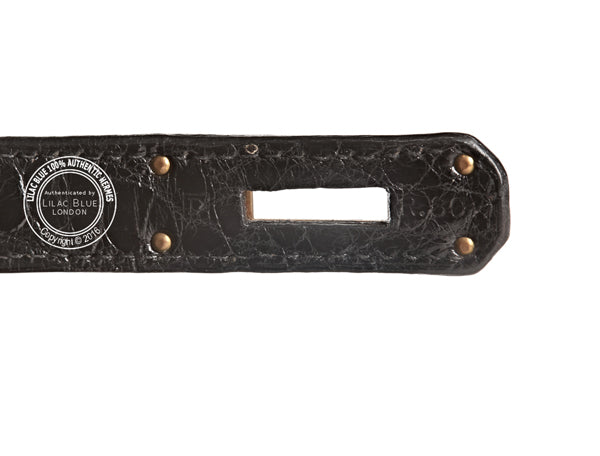 Hermès Kelly 32cm Black Shiny Alligator GHW - Vintage