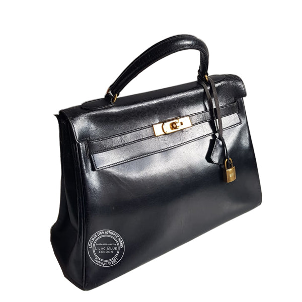 Hermès Kelly 32cm Black Box GHW - Vintage