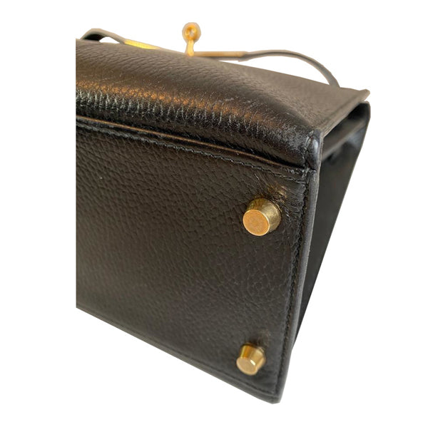 Hermès Kelly 32cm Black Evergrain GHW - Vintage