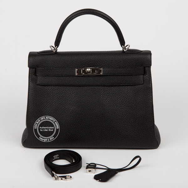 Hermès Kelly 32cm Black Togo PHW - Preloved