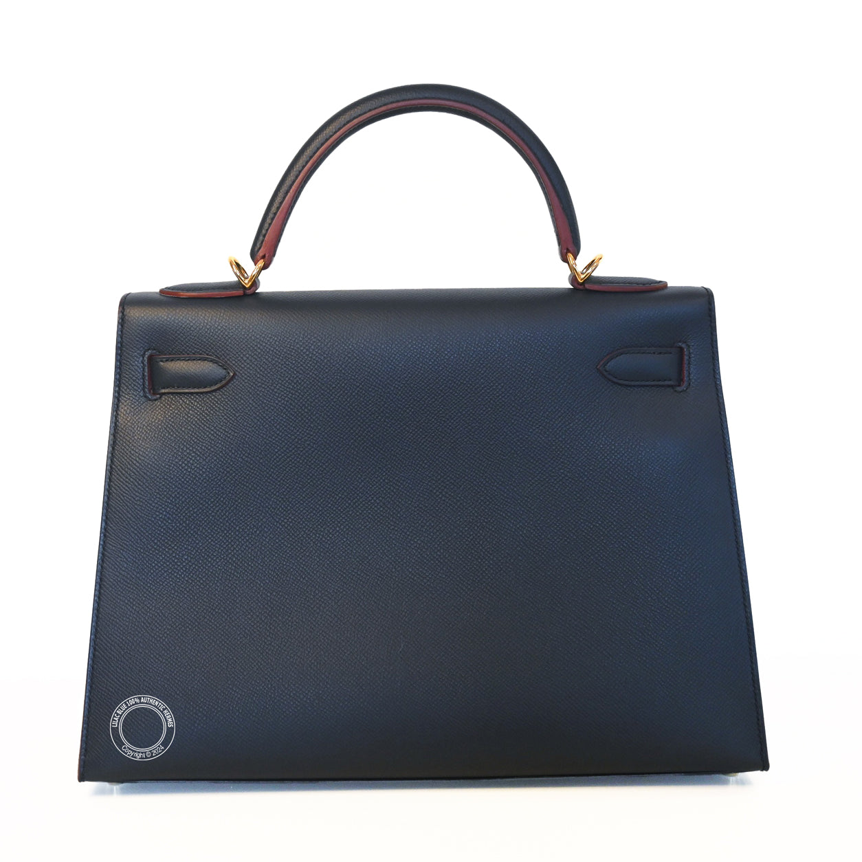 Hermès Kelly 32cm Bleu Indigo Contour Epsom GHW - Preloved