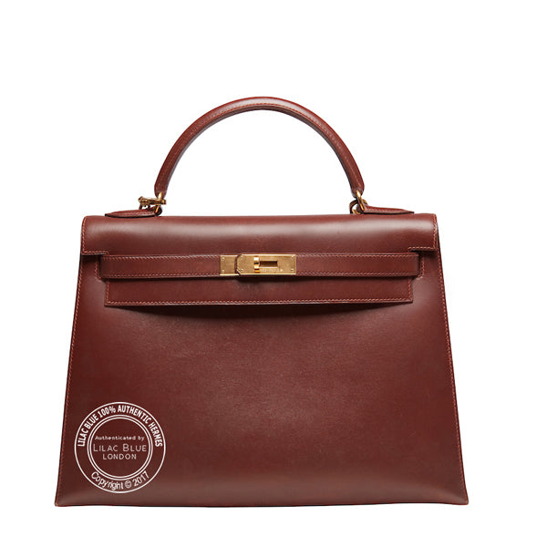 Hermès Kelly 32cm Brown Box GHW - Vintage