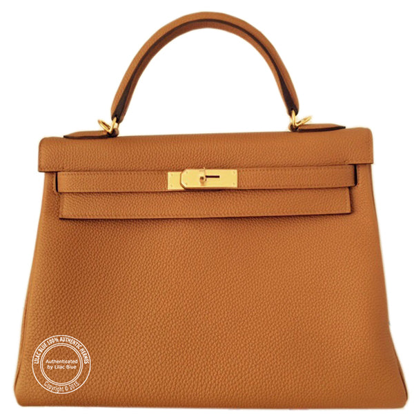 Hermès Kelly 32cm Caramel Togo GHW