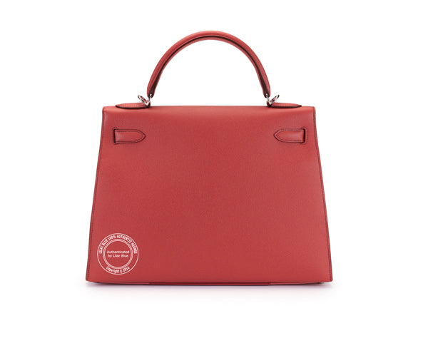 Hermès Kelly 32cm Coral & Flamingo Flag Epsom PHW