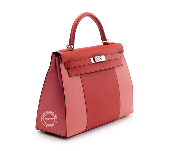 Hermès Kelly 32cm Coral & Flamingo Flag Epsom PHW