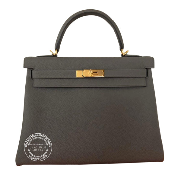 Hermès Kelly 32cm Etain Togo GHW