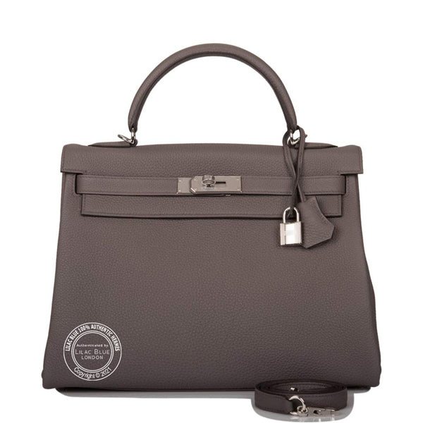 Hermès Kelly 32cm Etain Togo PHW