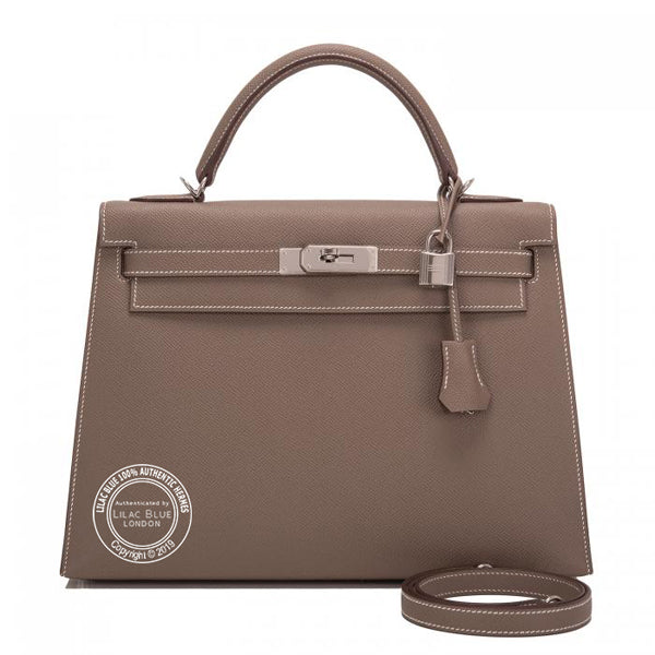 Hermès Kelly 32cm Etoupe Epsom PHW