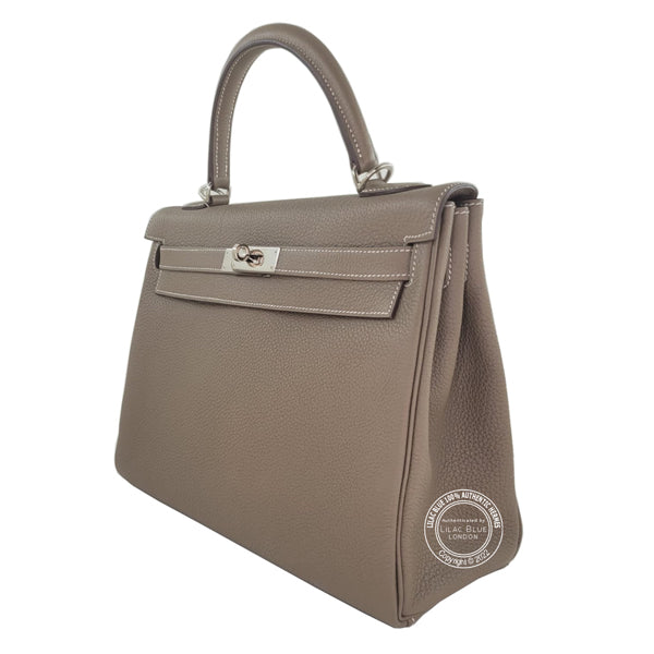 Hermès Kelly 32cm Etoupe Togo PHW - As New