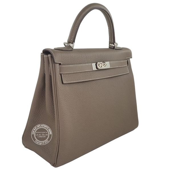 Hermès Kelly 32cm Etoupe Togo PHW - As New