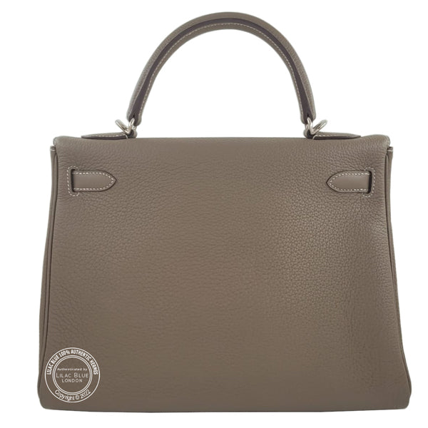 Hermès Kelly 32cm Etoupe Togo PHW - As New