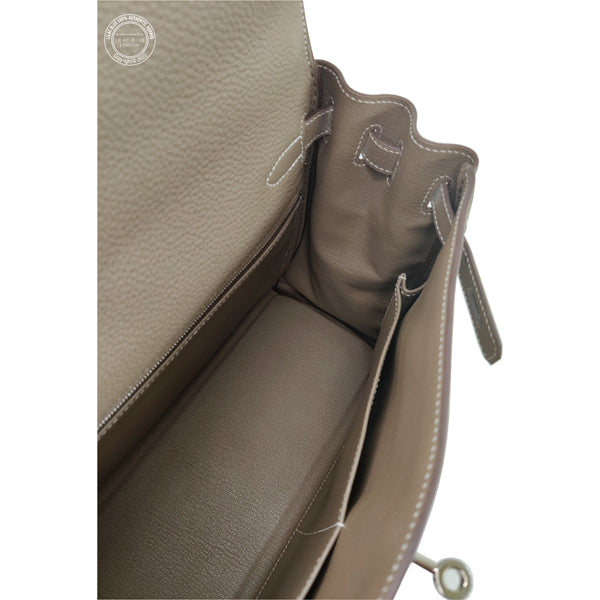 Hermès Kelly 32cm Etoupe Togo PHW - As New