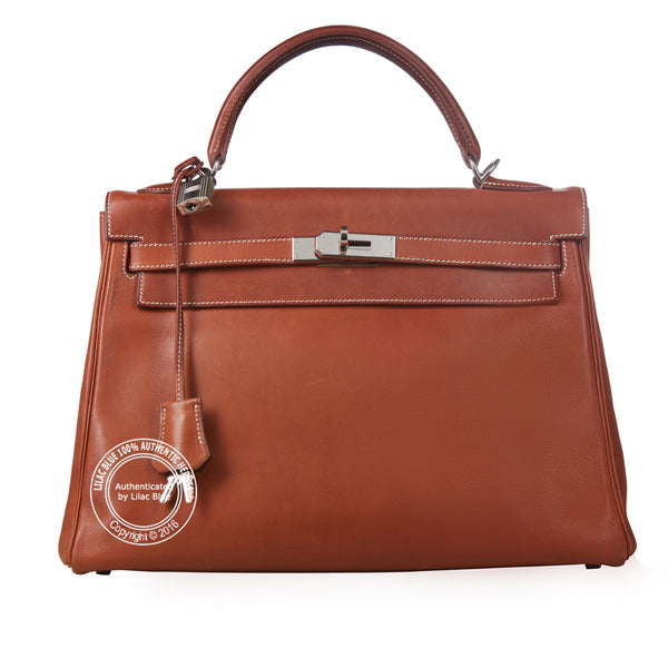 Hermès Kelly 32cm Fauve Tadelakt PHW - Vintage