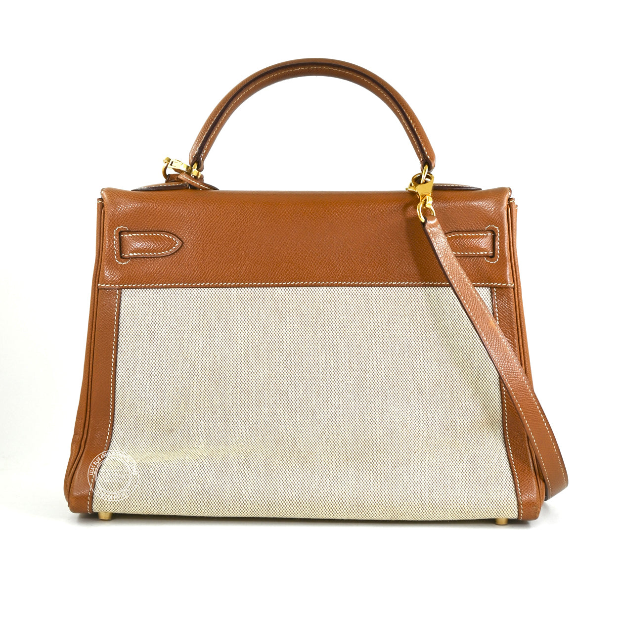 Hermès Kelly 32cm Gold Courchevel/Canvas GHW - Vintage